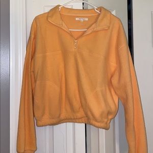 Pacsun orange fleece half zip